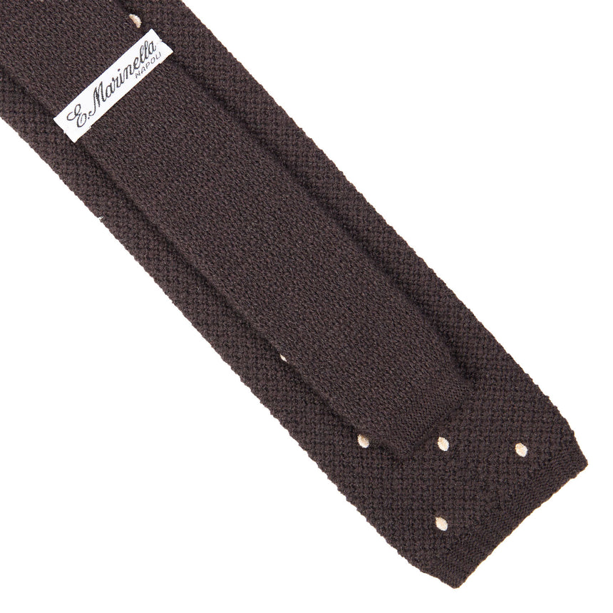 DARK BROWN CASHMERE KNITTED TIE