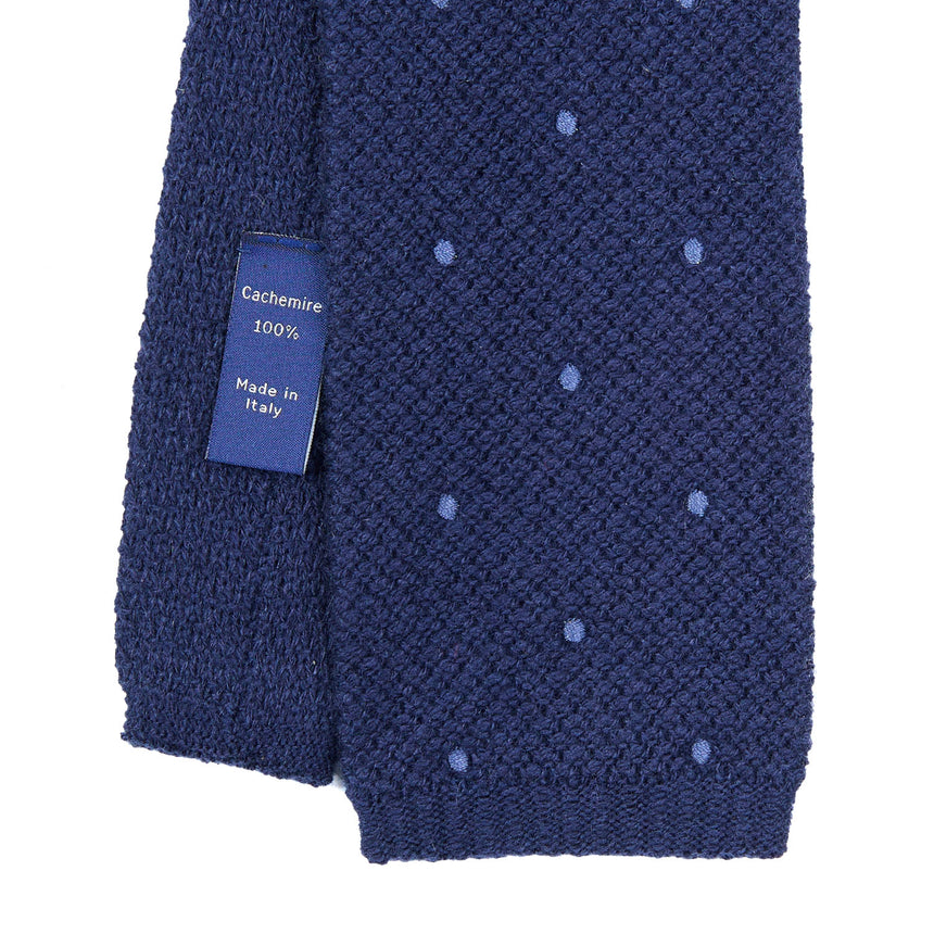 CRAVATTA TRICOT IN CASHMERE BLU SCURO
