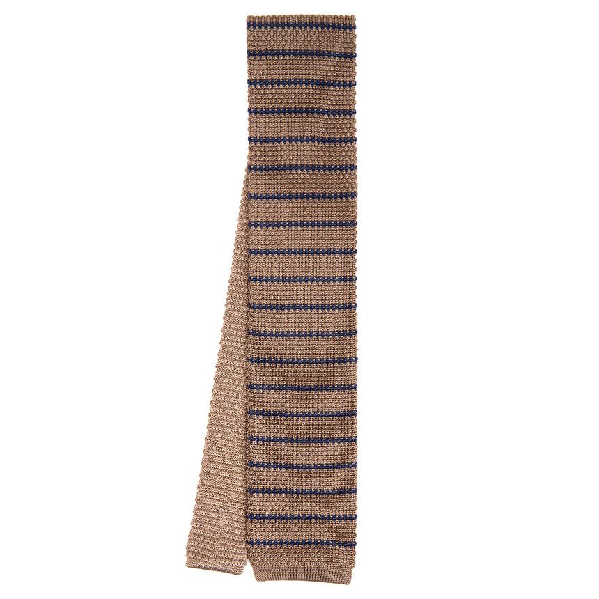 BEIGE SILK KNITTED TIE