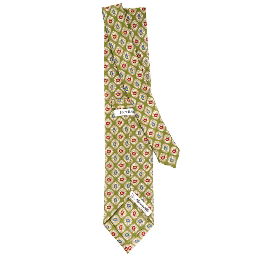 OLIVE GREEN SILK TIE