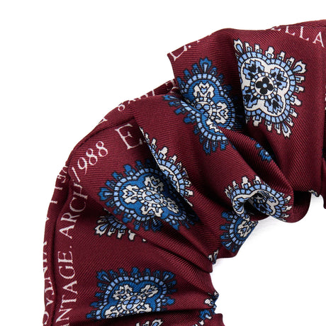 ELASTICO PER CAPELLI IN SETA STAMPATA BORDEAUX