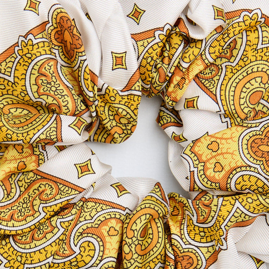 YELLOW SILK SCRUNCHIE