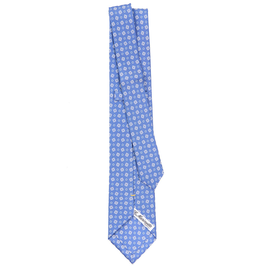 POWDER BLUE EXTRA LONG PRINTED SILK TIE
