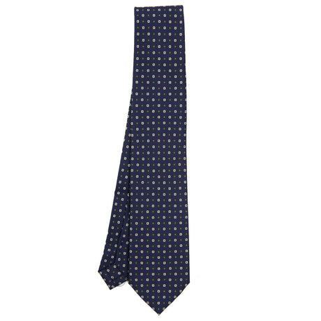 CRAVATTA EXTRA LONG IN SETA STAMPATA BLU SCURO