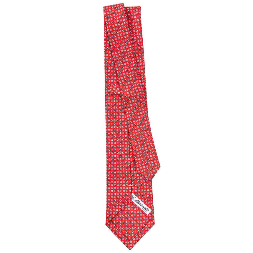 CRAVATTA EXTRA LONG IN SETA STAMPATA ROSSA