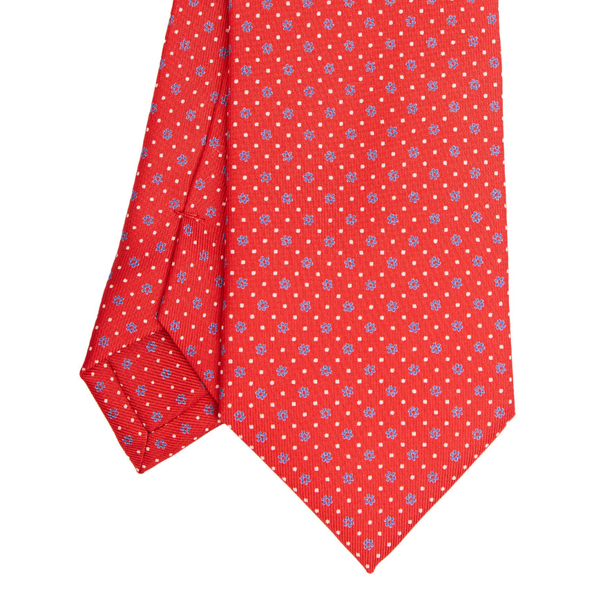 CRAVATTA EXTRA LONG IN SETA STAMPATA ROSSA