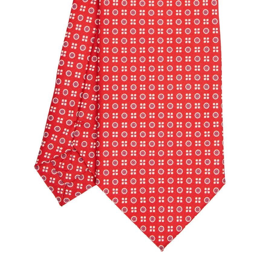 CRAVATTA EXTRA LONG IN SETA STAMPATA ROSSA