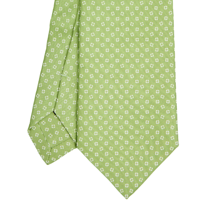 LIGHT GREEN EXTRA LONG PRINTED SILK TIE
