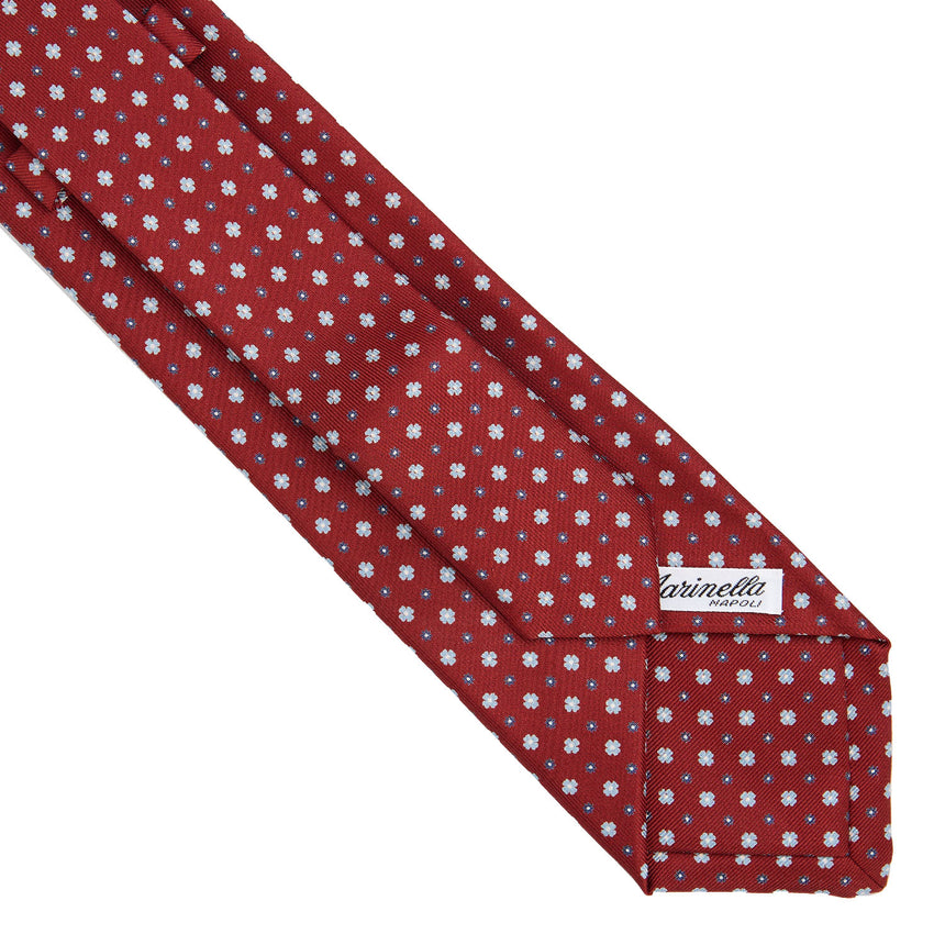 CRAVATTA EXTRA LONG IN SETA STAMPATA BORDEAUX