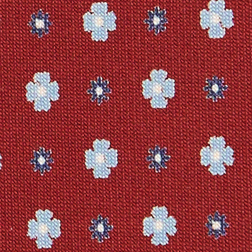CRAVATTA EXTRA LONG IN SETA STAMPATA BORDEAUX