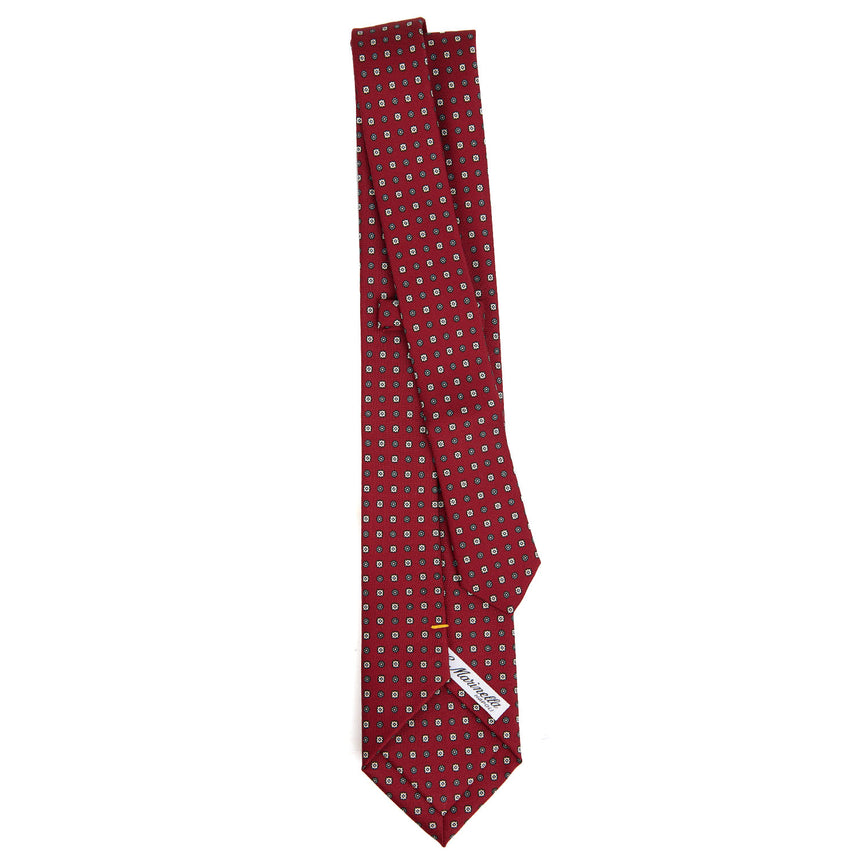 CRAVATTA EXTRA LONG IN SETA STAMPATA BORDEAUX