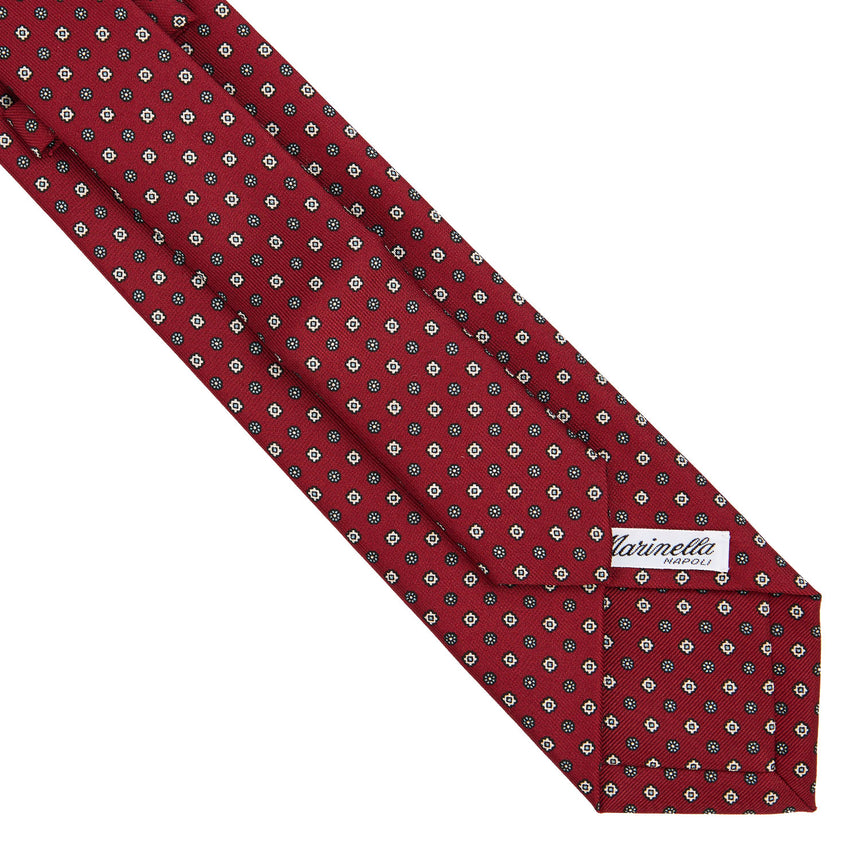 CRAVATTA EXTRA LONG IN SETA STAMPATA BORDEAUX