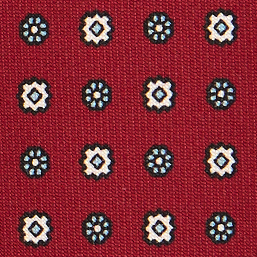 CRAVATTA EXTRA LONG IN SETA STAMPATA BORDEAUX