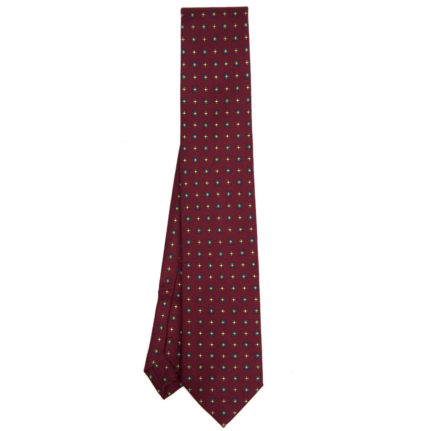 CRAVATTA EXTRA LONG IN SETA STAMPATA BORDEAUX