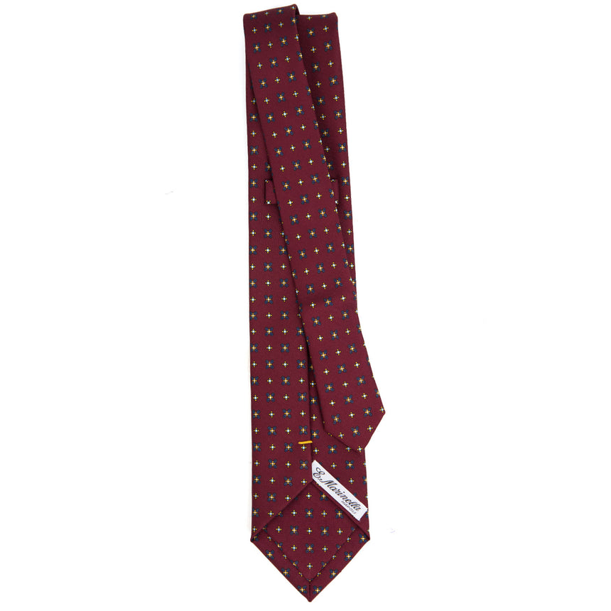 CRAVATTA EXTRA LONG IN SETA STAMPATA BORDEAUX