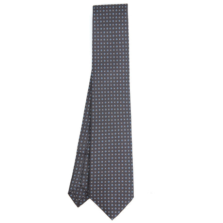 DARK GREY EXTRA LONG PRINTED SILK TIE