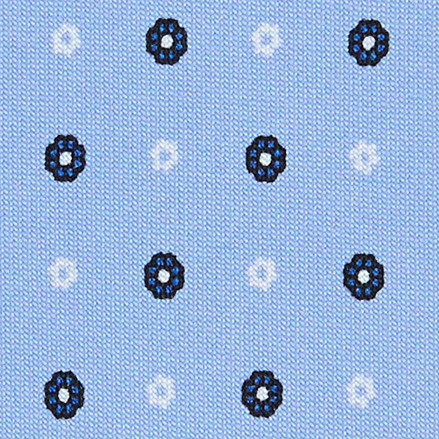 LIGHT BLUE EXTRA LONG PRINTED SILK TIE