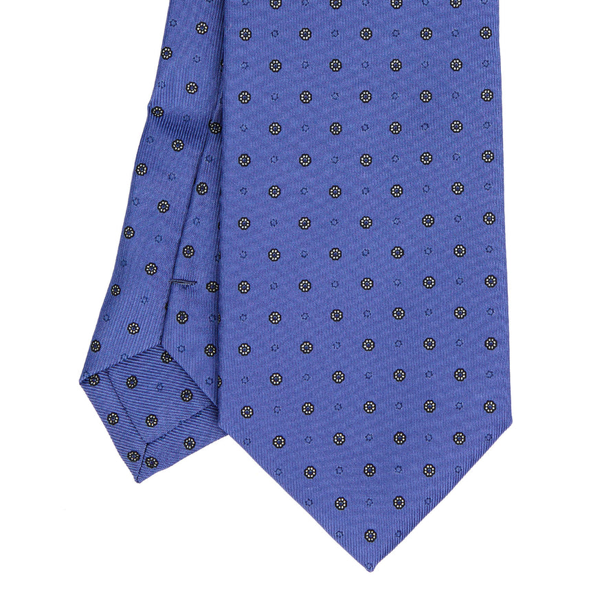 POWDER BLUE EXTRA LONG PRINTED SILK TIE