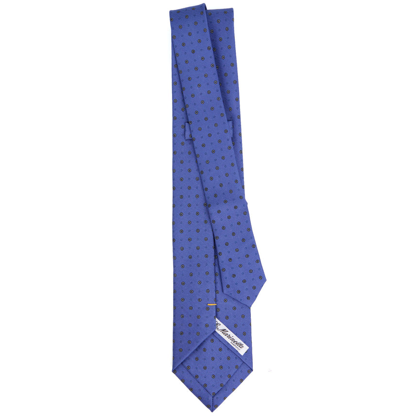 POWDER BLUE EXTRA LONG PRINTED SILK TIE
