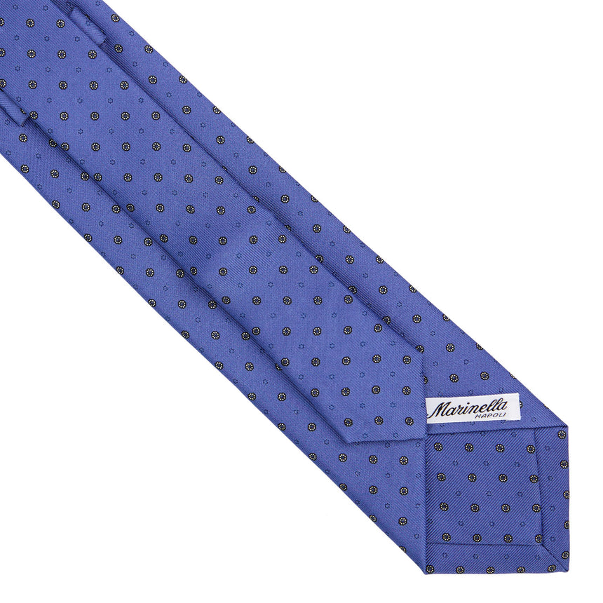 POWDER BLUE EXTRA LONG PRINTED SILK TIE