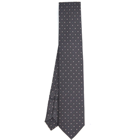 DARK GREY EXTRA LONG PRINTED SILK TIE