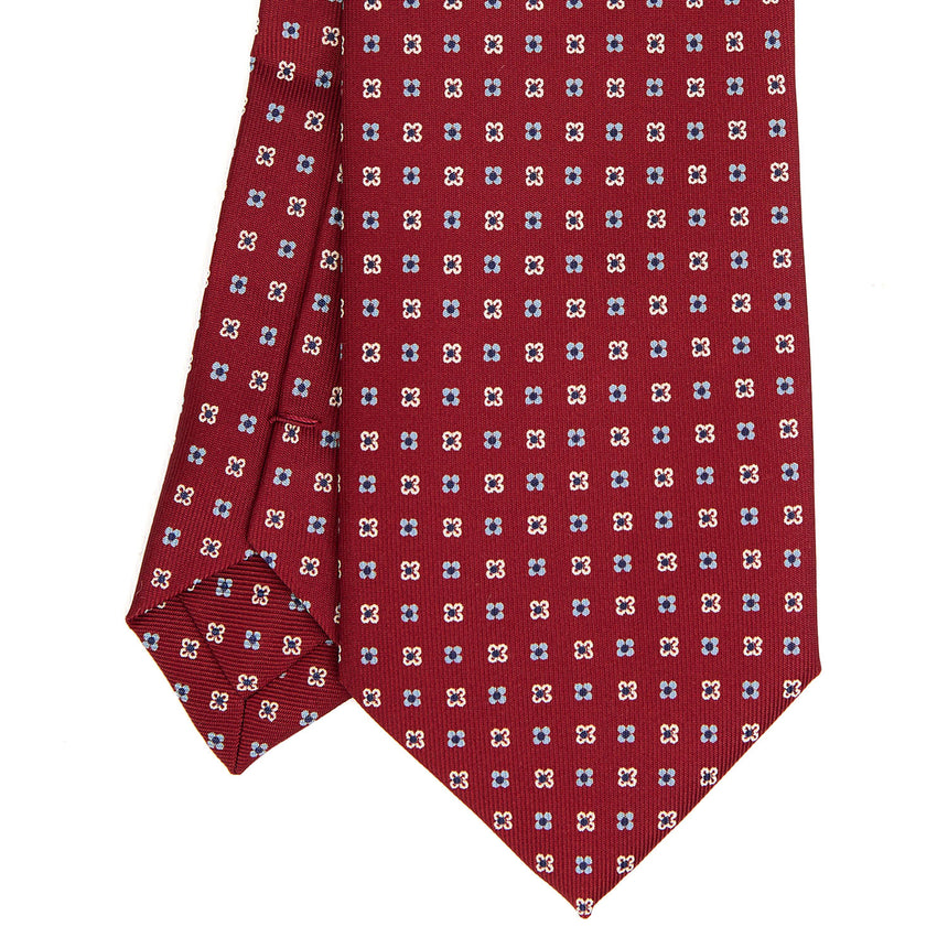 CRAVATTA EXTRA LONG IN SETA STAMPATA BORDEAUX