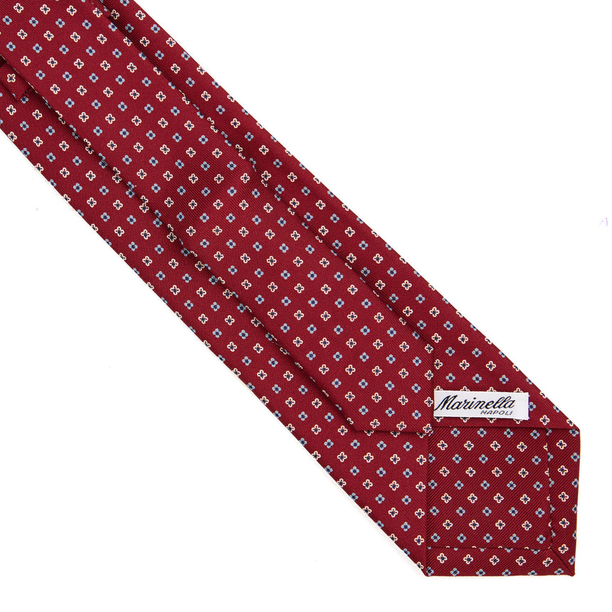 CRAVATTA EXTRA LONG IN SETA STAMPATA BORDEAUX