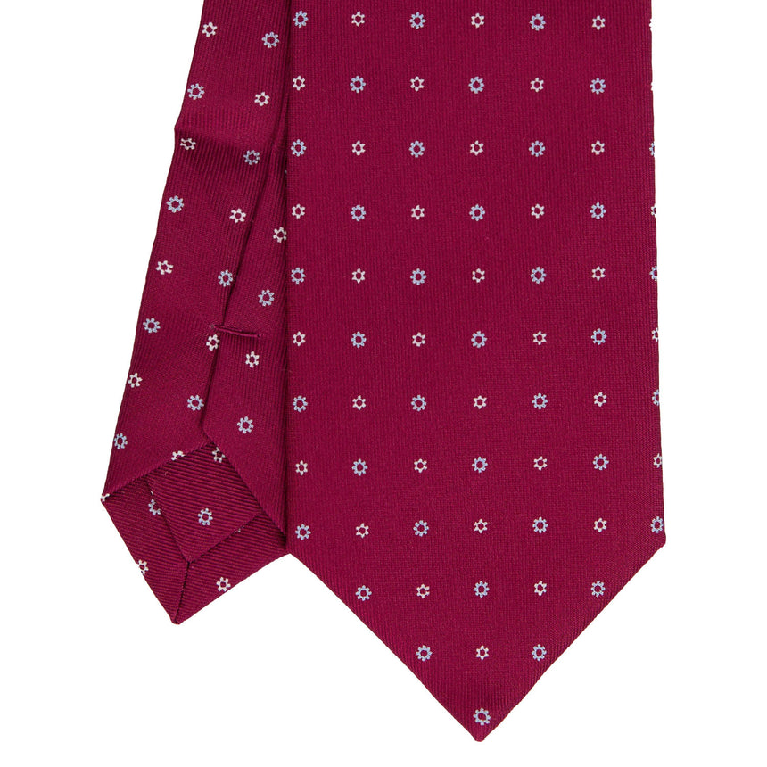 CRAVATTA EXTRA LONG IN SETA STAMPATA FUCSIA
