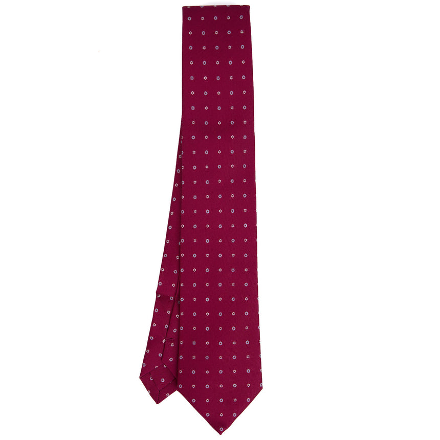 CRAVATTA EXTRA LONG IN SETA STAMPATA FUCSIA