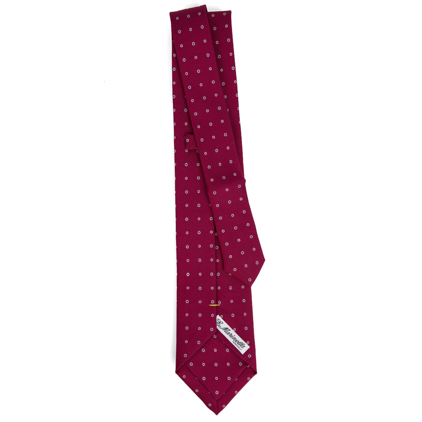 CRAVATTA EXTRA LONG IN SETA STAMPATA FUCSIA