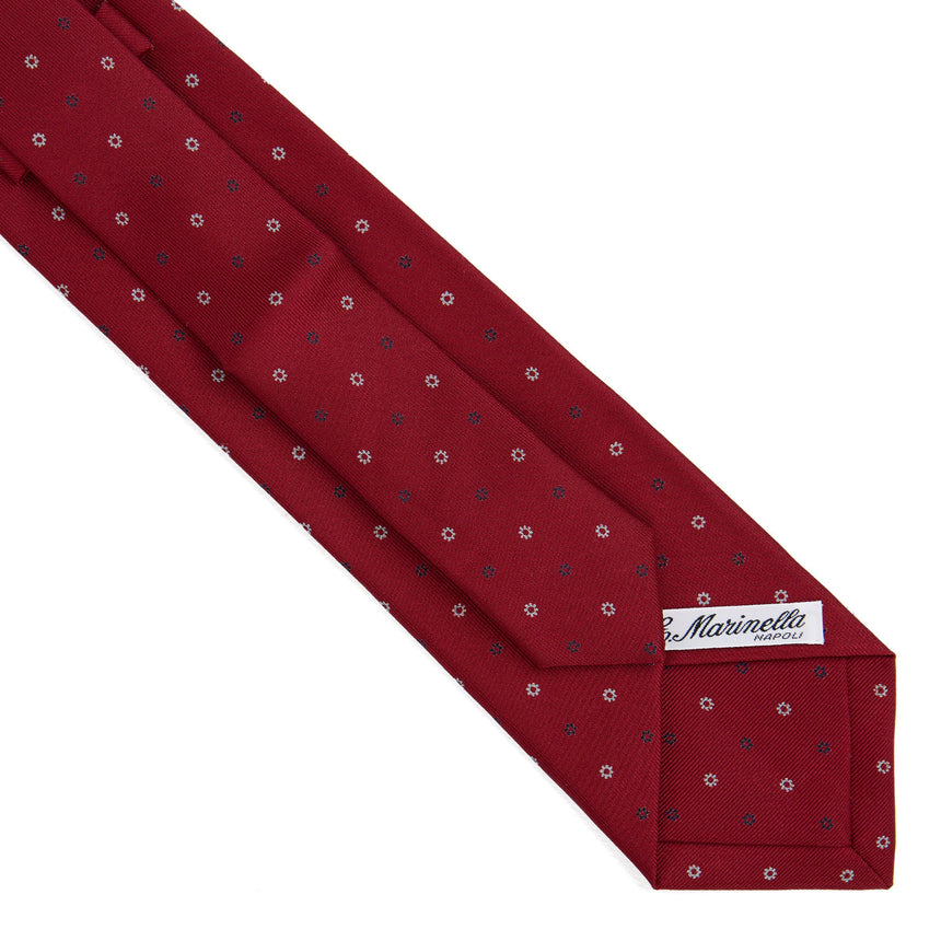 BURGUNDY EXTRA LONG PRINTED SILK TIE