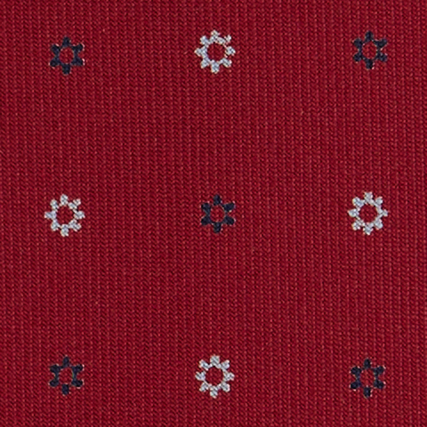 BURGUNDY EXTRA LONG PRINTED SILK TIE