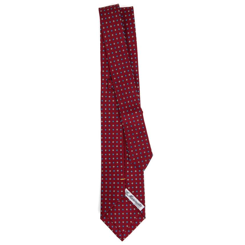 BURGUNDY EXTRA LONG PRINTED SILK TIE