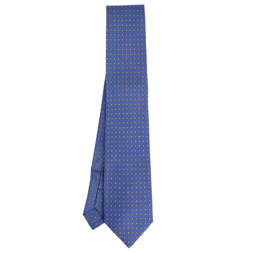CRAVATTA EXTRA LONG IN SETA STAMPATA AZZURRO POLVERE