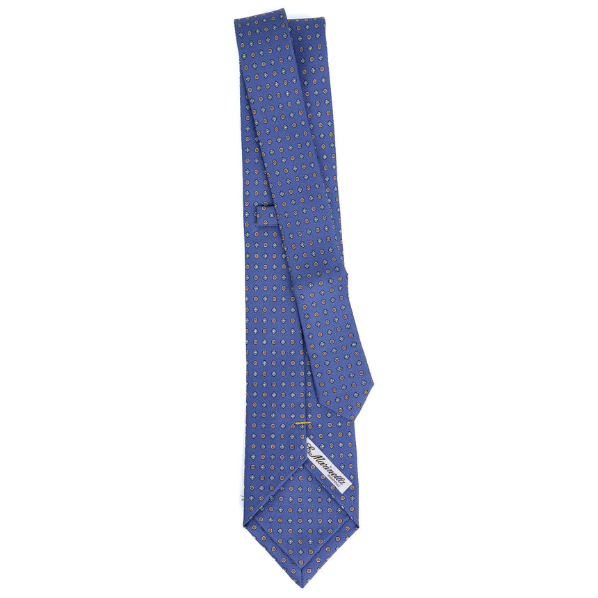 CRAVATTA EXTRA LONG IN SETA STAMPATA AZZURRO POLVERE