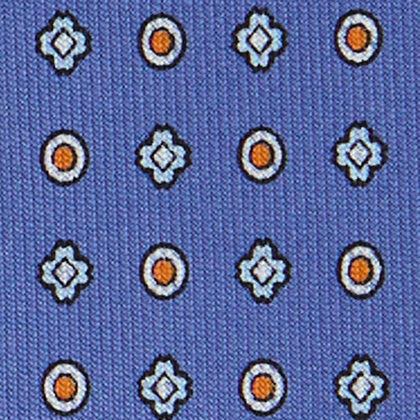CRAVATTA EXTRA LONG IN SETA STAMPATA AZZURRO POLVERE