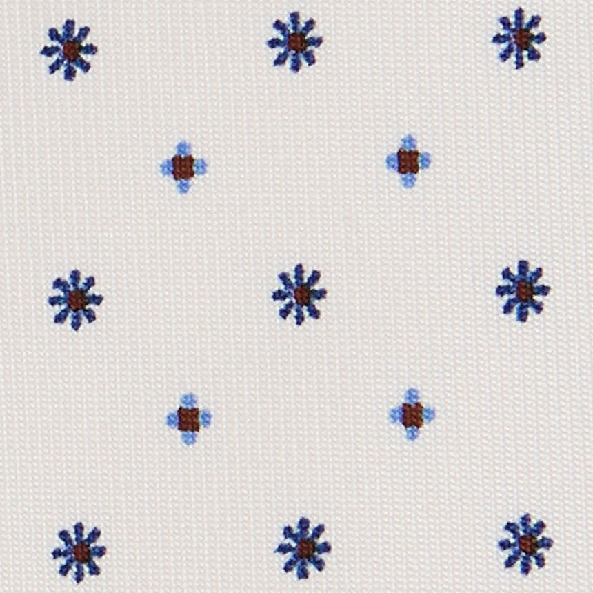 CRAVATTA EXTRA LONG IN SETA STAMPATA BIANCA