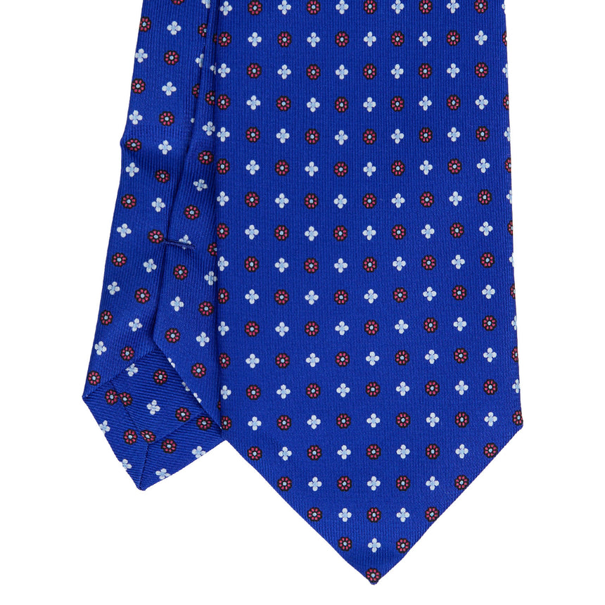 CRAVATTA EXTRA LONG IN SETA STAMPATA BLUETTE