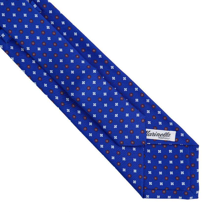 CRAVATTA EXTRA LONG IN SETA STAMPATA BLUETTE