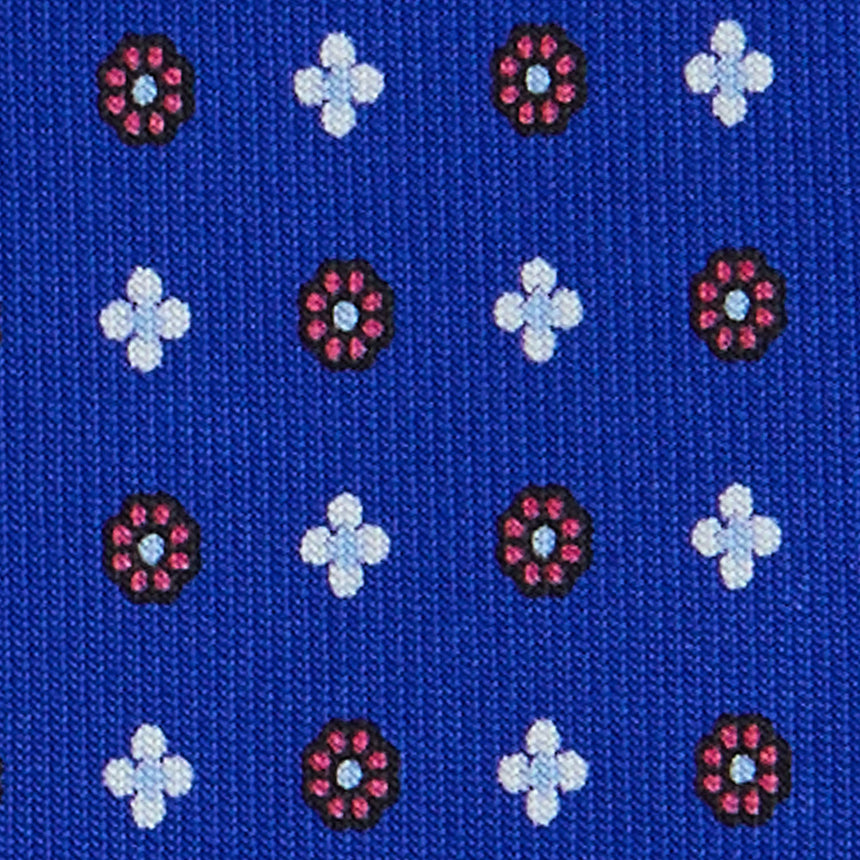 CRAVATTA EXTRA LONG IN SETA STAMPATA BLUETTE
