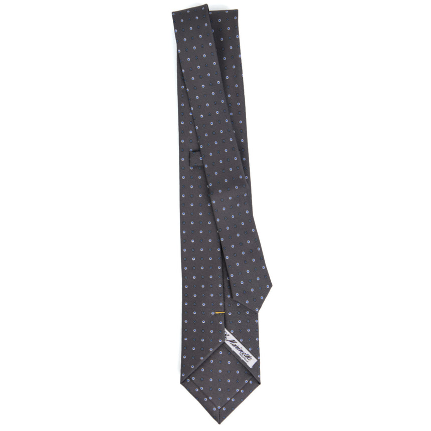 DARK GREY EXTRA LONG PRINTED SILK TIE
