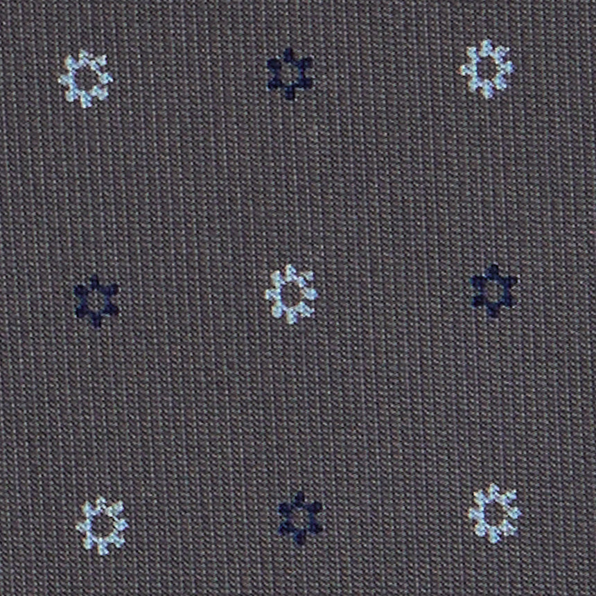 CRAVATTA EXTRA LONG IN SETA STAMPATA GRIGIO SCURO