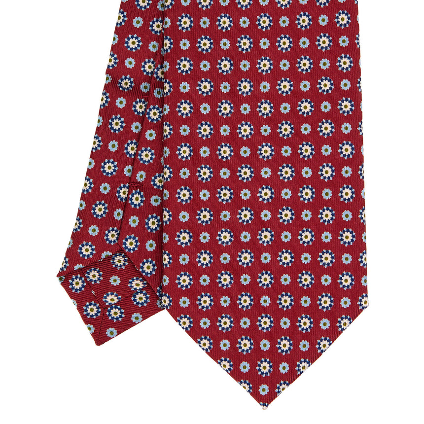 CRAVATTA EXTRA LONG IN SETA STAMPATA BORDEAUX