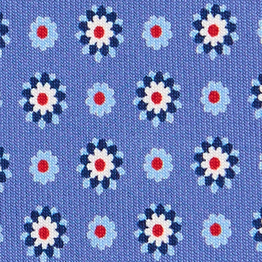 CRAVATTA EXTRA LONG IN SETA STAMPATA AZZURRO POLVERE