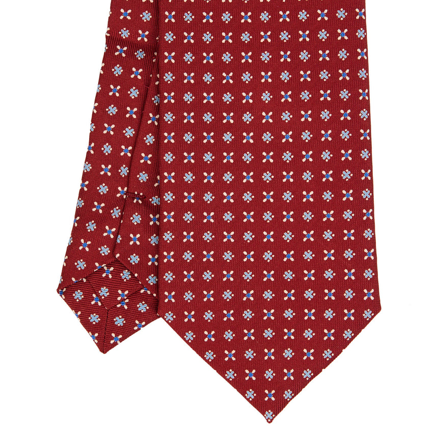 CRAVATTA EXTRA LONG IN SETA STAMPATA BORDEAUX