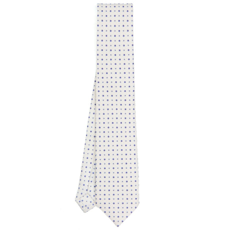 WHITE EXTRA LONG PRINTED SILK TIE
