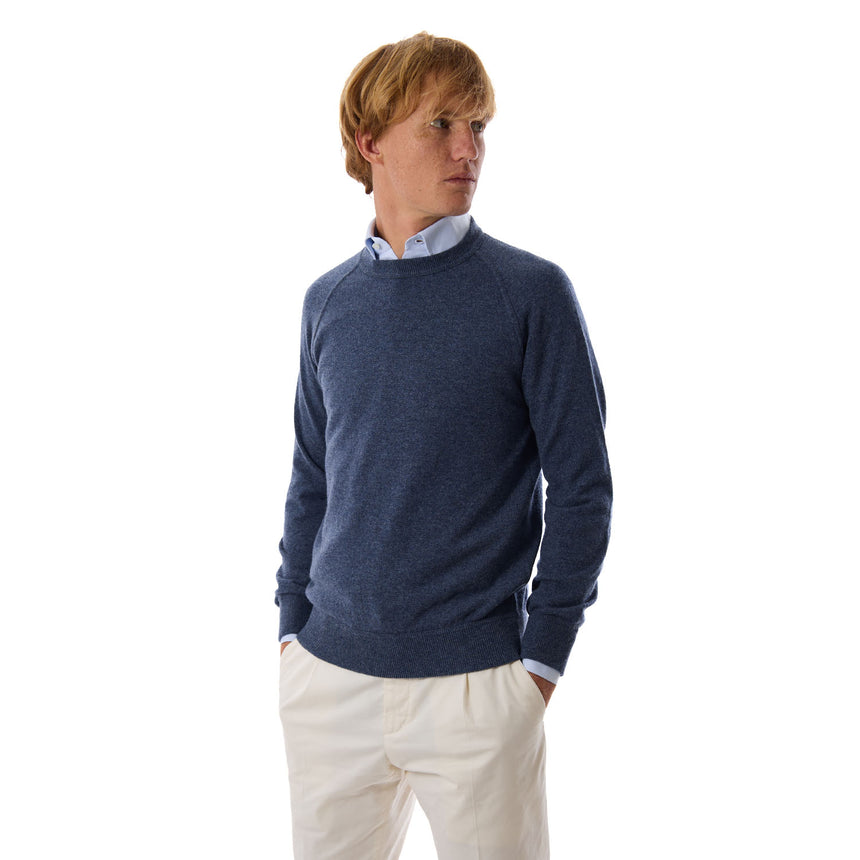 GIROCOLLO TAGLIO FELPA BLU