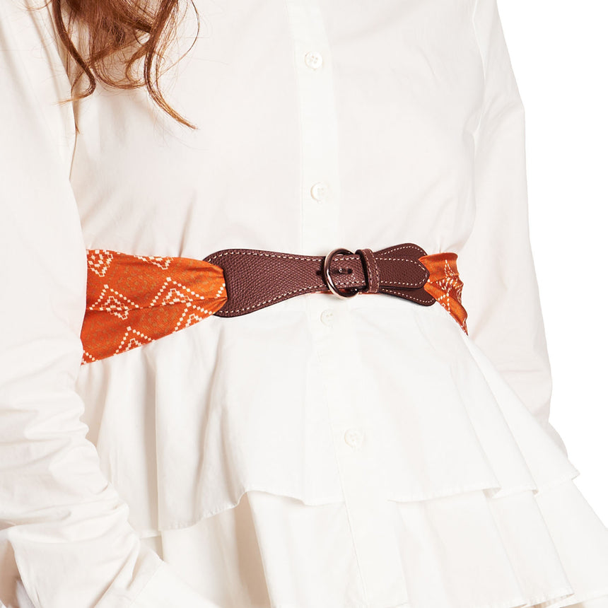 FERMAFOULARD IN PELLE BORDEAUX