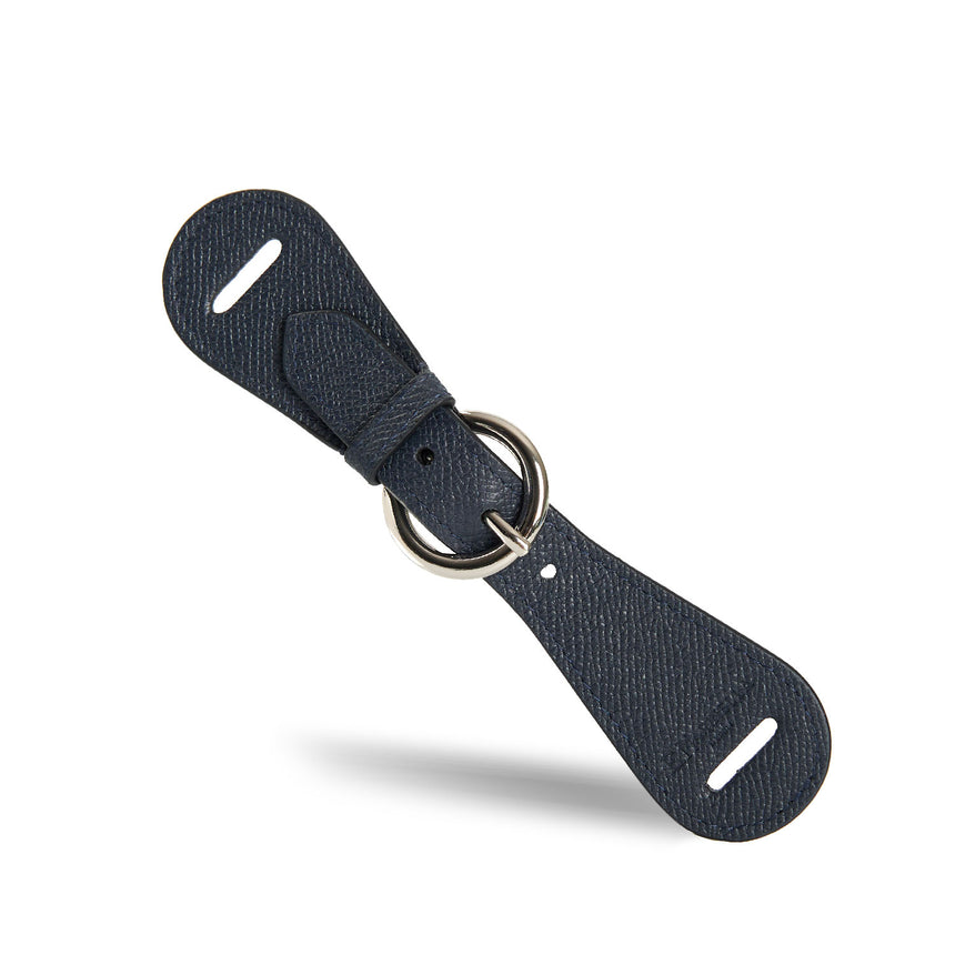 DARK BLUE LEATHER SCARF-BUCKLE