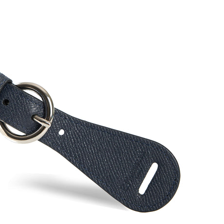 DARK BLUE LEATHER SCARF-BUCKLE